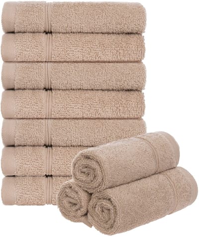 SVGCommerce - Zeepdoeken Set van 10 - Gastendoekjes - 30 x 30 cm - Katoen - Badkamer - Absorberend - Geschikt voor Huishouden - Zand