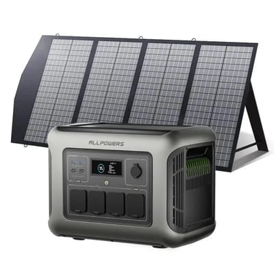 ALLPOWERS R1500 LITE Draagbaar Energiestation 1600W 1056Wh LiFeP04 Accu - R1500 LITE +SP029 100W zonnepaneel