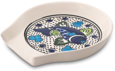 Dishes & Deco Lepelhouder - Poisson (Vis) - Handbeschilderd Keramiek - 12,5 x 12 cm