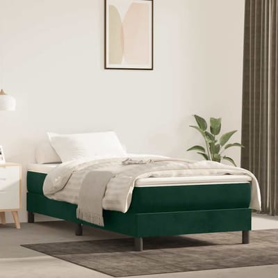 vidaXL - Boxspring - bed - 90x200 - cm - fluweel - donkergroen