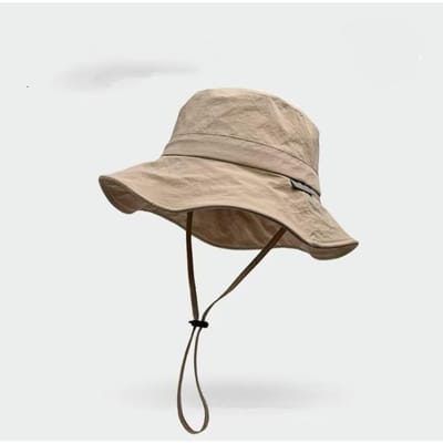 Chapeau Bob Imperméable à Séchage Rapide pour Unisexe, Design à Large Bord Protection Solaire UPF 50+, Pour la Pêche, le Camping, la Randonnée, les Activités de Plein Air beige