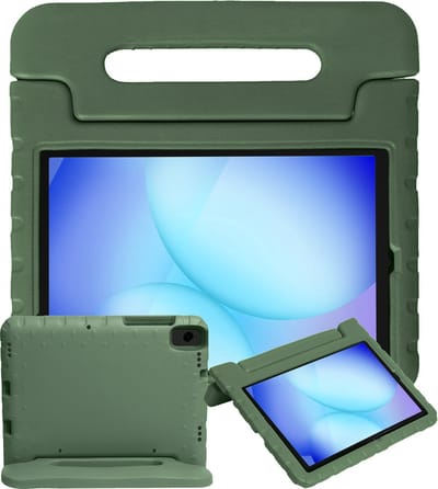 Hoesje - Geschikt voor Samsung Galaxy Tab A11 Plus / A9 Plus - Kinderhoes Shockproof Bumper - Kidsproof Case - Tablethoes - Kinder Hoes Cover - Donkergroen