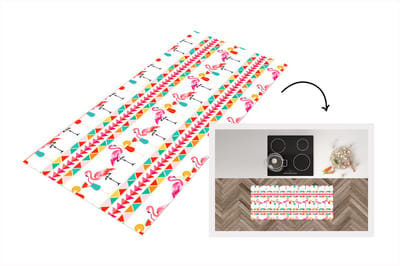 Keukenloper - Loper keuken - Flamingo - Zomer - Cocktail - Patroon - 120x50 cm - Keukenloper vinyl