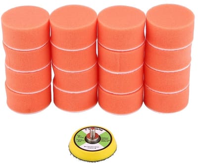 Store_8 - Oranje polijstpad - Herbruikbaar - Voor autobufferpolijstmachines - 18 x 18 cm - Autopolijstpads - Geschikt voor schuren - Kleur oranje