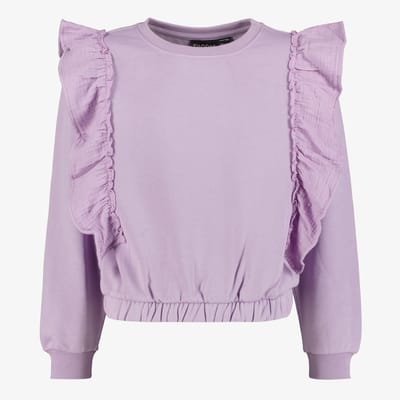 TwoDay meisjes sweater met ruches lila - Maat 158/164