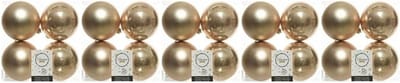 Decoris Kerstballen - 20x st - donker parel/champagne - D10 cm - kunststof - kerstversiering