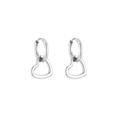 Oorbellen Open Hartjes - Zilverkleurig - Subtiele trendy oorbellen - Verkleurt niet - Hypoallergeen en nikkelvrij - Romantisch cadeau