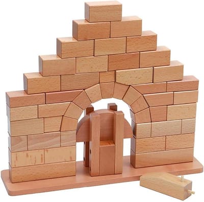 Montessori Speelgoed - Leerblokken - Vroeg Leren - Romeinse Brug - 37 cm - Houtkleur