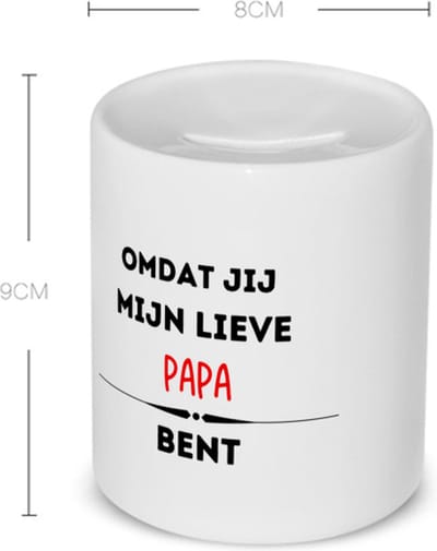 Akyol - omdat jij mijn lieve papa bent Spaarpot - Vader - de liefste papa - vader cadeautjes - vaderdag - verjaardag - geschenk - kado - 350 ML inhoud