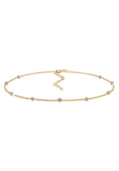 Elli - Halsketting - Dames Choker Pea Chain Labradorite Ballen Boho 925 Zilver - Dames