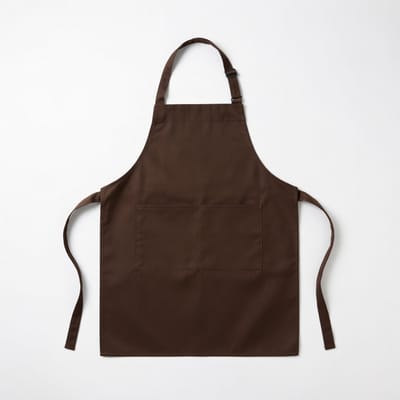 Gloovon® schort - verstelbare nekband & 2 ruime zakken - waterafstotende keuken schort voor koken, bakken en barbecue - Bruin