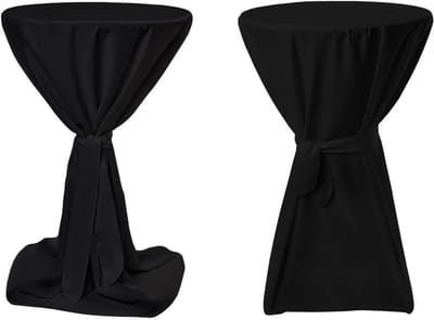 Statafelhoes Premium - Tafelbekleding Rond - Feestelijke Decoratie - Elastische Sluiting - Diameter 70 cm - Zwart