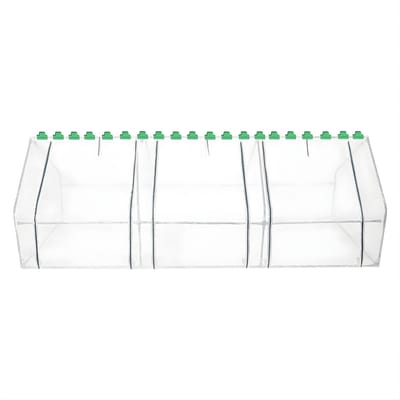 Kleine Broeikas met Ritsramen – Duurzame Tuinkas met IJzeren Frame en PE Afdekking – Inclusief 20 Clips – 270 x 90 x 90 cm – Groen & Wit