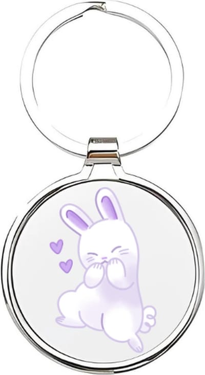 Akyol - Konijnen Sleutelhanger - konijn - Dierenliefhebbers - Konijn - bunny - pasen - konijntje - boerderijdier - knaagdier - hamster - paasdagen - dieren sleutelhanger - wit konijntje - cadeau voor een dierenliefhebber - 4 x 7,5 CM