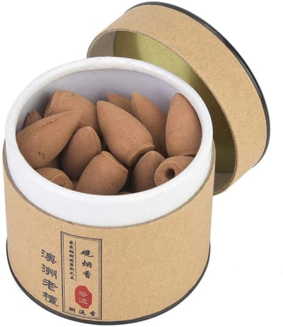 Dailygoods- Wierook Kegels Sandelhout - Wierook Houder - Wierook Brander - Meditatie - Ontspannend Spa-effect - Duurzaam, 30 minuten brandtijd - Geurkegels