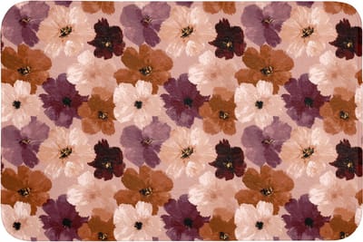 Badmat 90x60 cm - Antislip - Bloemen - Abstract - Aardetinten - Badmatten voor badkamer - Badkamermat - Douchemat - Badkamer mat
