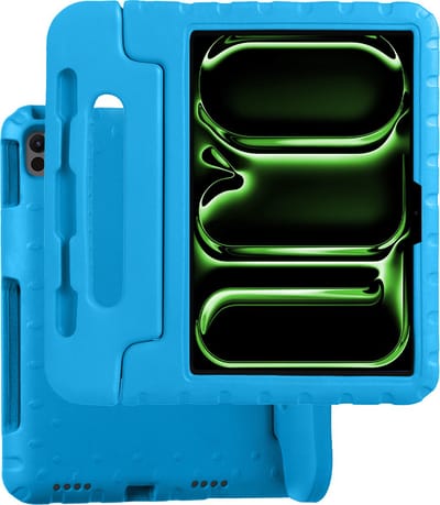 Hoesje Geschikt voor Apple iPad Pro (2024/2025) - 11 inch - Kinderhoes Shockproof Bumper - Kidsproof Case - Tablet Hoes - Kinder Hoes Cover - Blauw
