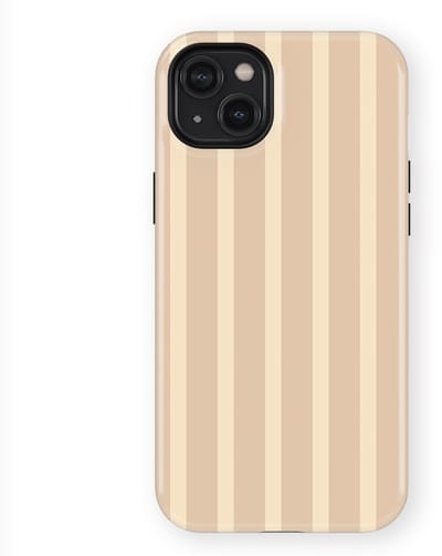 DripCase Gestreept Hoesje geschikt voor iPhone 14 Plus | Backcover met Mag | Stripes Motief | Trendy Case geschikt voor iPhone 14 Plus met Strepen Milk Blush