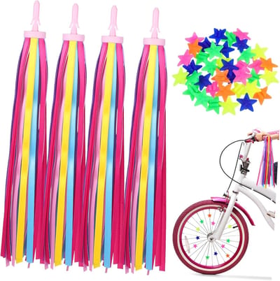 Fiets Decoratie Set - Stuur Tassels Spakeparels - Kinderen Fiets Versieren - Eenvoudige Installatie - 28 cm - Diverse Kleuren