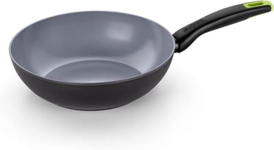 Wokpan 28 cm Recycled Aluminium Keramische Antiaanbaklaag Geschikt voor Alle Warmtebronnen Inclusief Inductie