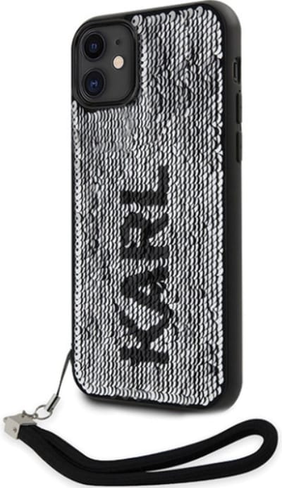 Karl Lagerfeld Reversible Sequins Back Case - Geschikt voor Apple iPhone 11/XR (6.1") - Zwart