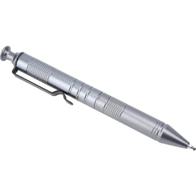 Stylo bille automatique en aluminium CNC Haute dureté Stylo de signature Papeterie Cadeau 0,5 mm Gris gris