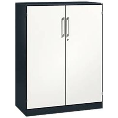 Vleugeldeurkast ASISTO C 3000, 3 ordnerhoogten, B 1000 mm, antraciet/wit