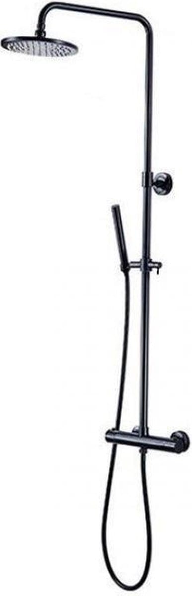 Doucheset Diamond Line Megan - Met Thermostaatkraan - zwart - 15 cm Hartafstand