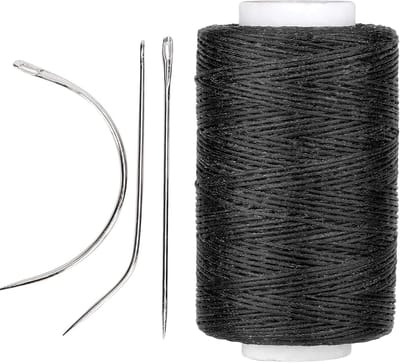 Complete Set voor Haarweven met 1 Zwarte Draad en 3 Naalden - Ideaal voor Haarextensions, Wimpers en Perücken Maken