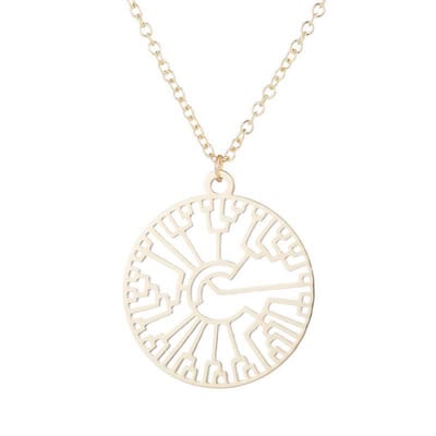 24/7 Jewelry Collection Fylogenetische Stamboom Ketting - Fylogenie - Cirkel - Goudkleurig