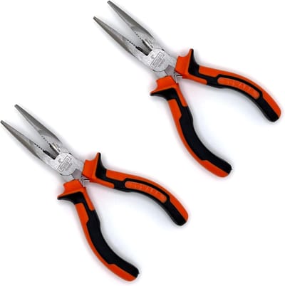 Naaldneustang Set - Lange Tang - Precisie Werk - Veerbelast Ontwerp - 6 Inch - Oranje