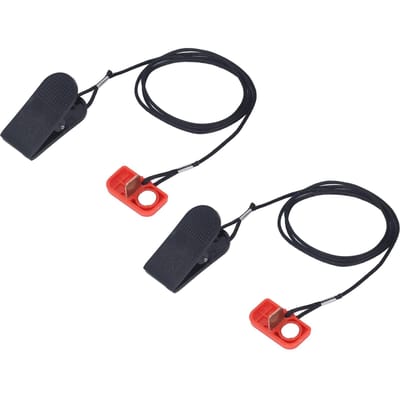 2 STUKS Loopband Veiligheidsschakelaar Noodstop Magneetclip Veiligheidsslot Loopband Startsleutel Rood black