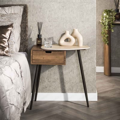 Nachtkastje Borea Rechts 1 lade Keramiek Travertine
