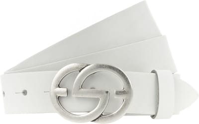 Vanzetti Leren Riem Full Leather Buckel Belt W100 White Wit