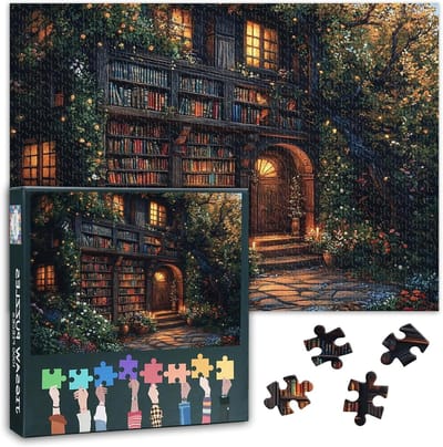 Legpuzzel Volwassenen - Boekhandel Thema - Ontspannend Tijdverdrijf - 1000 Stukjes - 70x50cm - Vintage