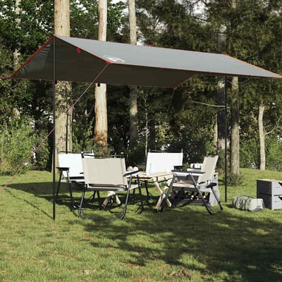 vidaXL - Kampeerluifel - waterdicht - 400x294 - cm - grijs - en - oranje