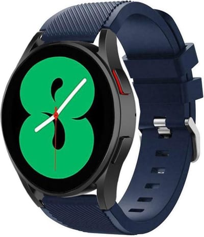 Strap-it Siliconen bandje - geschikt voor Samsung Galaxy Watch 7 (40 & 44mm) / Galaxy Watch 6 (Classic) / Watch 5 / 5 Pro / Watch 4 / 4 Classic / Watch FE / Garmin Vivoactive 3/5 - geschikt voor Galaxy Watch 4-5-6 alle varianten - donkerblauw