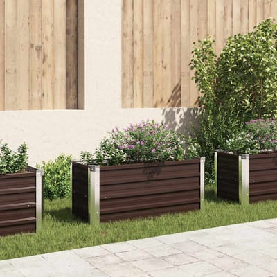 vidaXL - Plantenbak - verhoogd - 100x40x45 - cm - gegalvaniseerd - staal - bruin