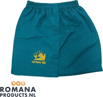 Aufguss Unisex WM - Sauna Skirt - Korte Rok voor Sauna - Petrol - Maat S/M