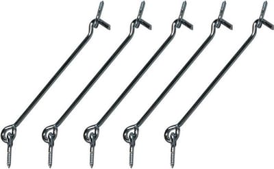 Windhaak - 20 cm - 5x stuks - verzinkt ijzer - windhaken - stormhaken - deurhaken / raamhaken