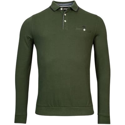 Baileys Polo Uni Chestpocket Solid Piqué Donker Groen / male