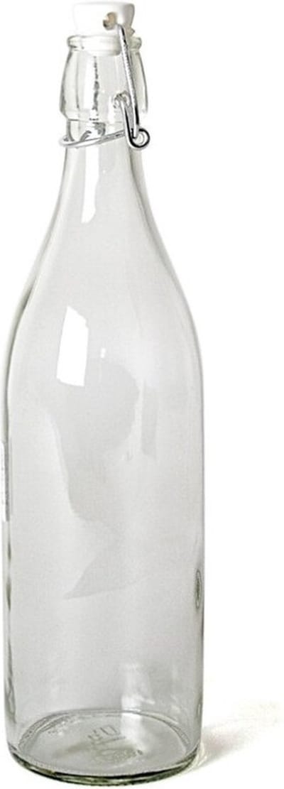 Gerimport Beugelfles - 6x stuks - weckfles met beugeldop - 1 liter - transparant - glas - inmaakfles