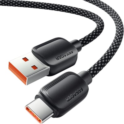 Essager 100W(!) Smartphone en Laptop Data + Oplaadkabel USB-A naar USB-C Zwart 3m