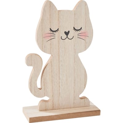 VBS Houten figuur "Kat" - H 18,5 cm