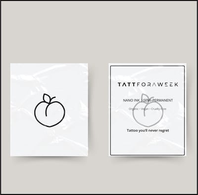 Tijdelijke tattoo peach | Neptattoo volwassenen | Tijdelijke tattoo voor volwassenen | Temporary tattoo | Plaktattoos voor volwassenen | Neptattoos | Probeer zorgeloos een tattoo | tattforaweek