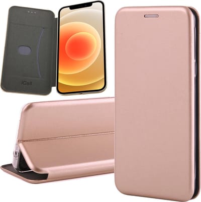 Hoesje geschikt voor iPhone 12 Mini - Book Case Kunstleer ThinShield Roségoud