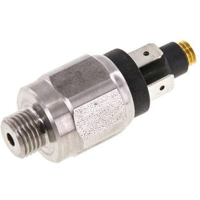 1 tot 10bar NC Roestvrij Staal Drukschakelaar G1/4'' 42VAC Platte Stekker - PSL-SC-N-1-10-C-FP