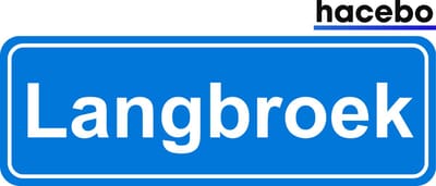 Hacebo - Plaatsnaam Sticker - 29x10 CM - Langbroek sticker - Verkeersborden sticker - grappige cadeaus - Langbroek