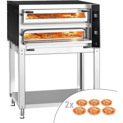 GGM Gastro Elektro Pizzaofen - 6+6x 35cm (Breit) - Digital - inkl. Untergestell