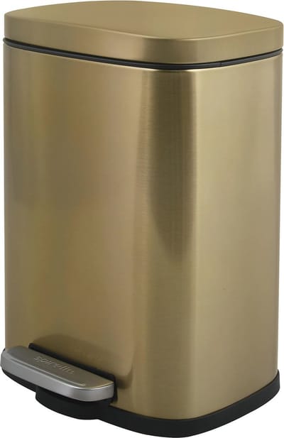 Cosmetica-emmer 5 liter roestvrij staal softclose met binnenemmer - Elegant en praktisch voor badkamer en keuken
